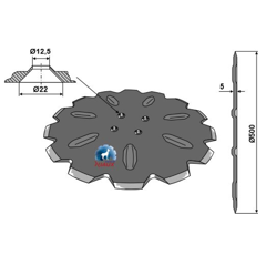 Coutre circulaire NIAUX pour charrue KK076410 adaptable - Blacksteel©