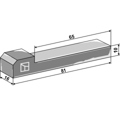 Clavette à talon pour épandeur 81 x 16 mm adaptable