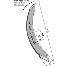 Schar links/rechts gedreht 510 x 75 mm AMAZONE HC122.