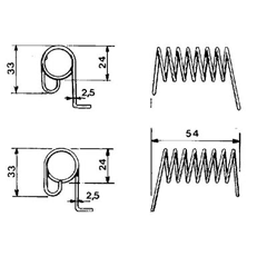 Ressort de faneuse gauche pour PEZET VGPZ099 adaptable
