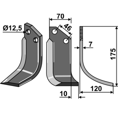 Fräsmesser Rechts 175 x 70 Forigo-Roteritalia Nachbau