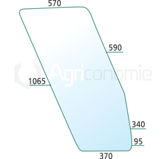 Vitre de porte droite de machine agricole FIAT - FORD 5108670 adaptable