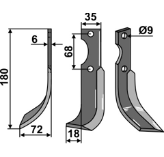 Fräsmesser Links 180 x 35 Grillo Nachbau