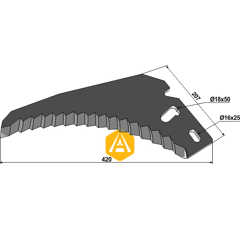 Couteau d'ensilage pour mélangeuse BERGMANN 2.449 adaptable - Blacksteel©