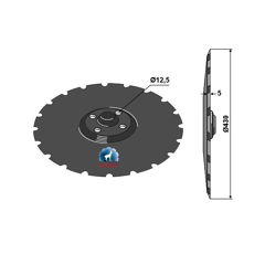 Disque crénelé Ø430х5 mm pour semoir VÄDERSTAD 459608 adaptable - BlackSteel©