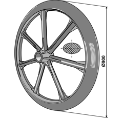 Rueda packer Ø 900 x 65 x 100 mm adaptable - BlackSteel©