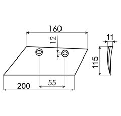Soc de rasette droit pour charrue GREGOIRE ET BESSON 19114 origine