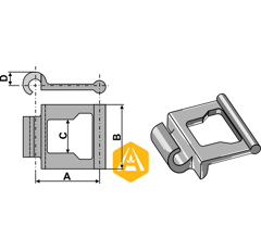 Gelenkkette 87 x 36 mm aus Stahl für Dungstreuer Nachbau  