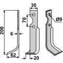 Fräsmesser Links 200 x 30 Honda Nachbau