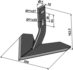 Soc à ailettes  pour bineuse MONOSEM 10100015 adaptable - BlackSteel©