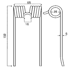 Schwaderzinken für Heuwender PÖTTINGER GW294 436019 - Nachbau