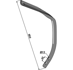 Dent partie inférieure pour cultivateur KONGSKILDE 105150056 adaptable
