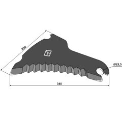 Cuchillo de ensilaje para mezcladora CLAAS 920.797.0 adaptable - Blacksteel©