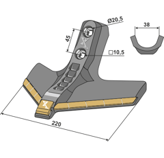 Gänsefußschar, Hartmetall beschichtet 101EXT1109 Köckerling Nachbau