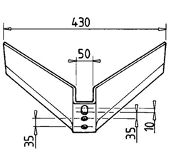 Universal Monoblock-Flügelschar 430 mm Nachbau