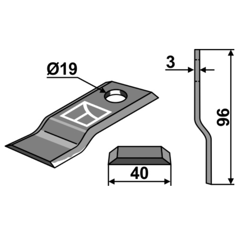 Couteau pour faucheuse PÖTTINGER 434993 adaptable - Blacksteel©