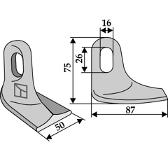 Marteau pour broyeur DÜCKER 945000880 adaptable - Blacksteel©