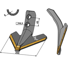 Reja triangular a carburo Köckerling 504032 adaptable
