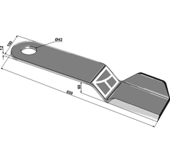 Couteau gauche pour broyeur SAUERBURGER 00041030266 adaptable - Blacksteel©