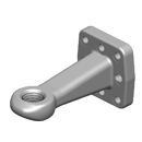 Ringzugöse, Ø 40 mm  110x100 mm, 8-Loch,mit Büchse, Schwarz     