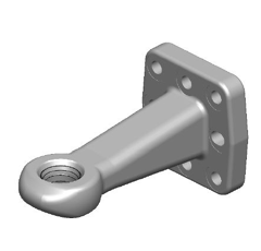 Ringzugöse, Ø 40 mm  110x100 mm, 8-Loch,mit Büchse, Schwarz     