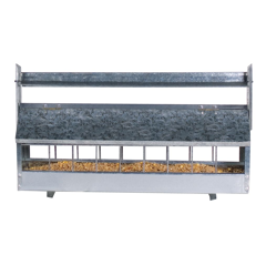 Mangeoire pour poules à toit à rouleau tournant en acier galvanisé 4,2 L - CHICK'A