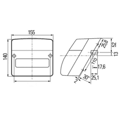 Feu arrière droit pour tracteur CASE IH 134676001 adaptable