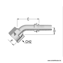 Pressnippel Bogen45° DN25IL1716ORFSIG45 Alfagomma