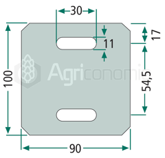 Racloir métallique 100 x 90 mm pour rouleau packer FRANDENT adaptable