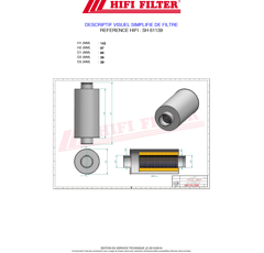 Filtre hydraulique adaptable HIFI FILTER SH61139