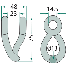 Manille 73x48 pour broyeur FALC adaptable 
