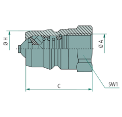 Coupleur à clapet mâle  HNV 34 GAS M FASTER 3/4" BSP