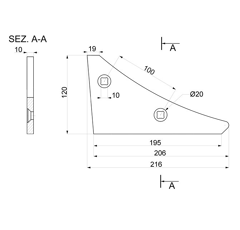 Anlagenspitze 3401901 AK10 links LEMKEN - Nachbau