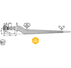 Silozinken mit Buchse für FELLA-Lader 121559 Nachbau  