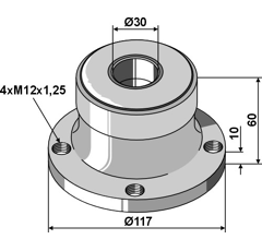 Palier pour déchaumeur VÄDERSTAD 152271 adaptable - BlackSteel©