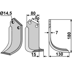 Fräsmesser Rechts 180 x 80  Nachbau