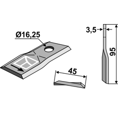 Couteau vrille gauche 56151210 adaptable- BlackSteel©