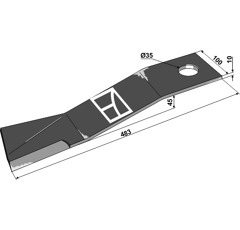 Messer für Mulcher MC CONNEL 1046008 Nachbau  