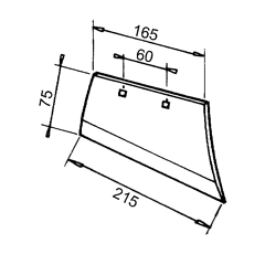 Soc de rasette droit pour charrue RABEWERK 2715.01.01 adaptable