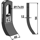 Fléau 94 x 40 mm pour broyeur FERRI 0901139 adaptable - Blacksteel©