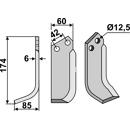 Fräsmesser Links 174 x 60 Pasquali Nachbau