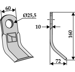 Couteau Y pour broyeur TORTELLA 2987020 adaptable - Blacksteel©