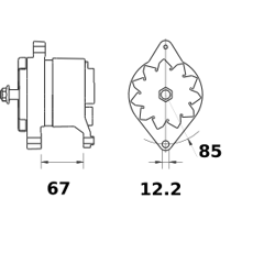 Alternateur MAHLE LETRIKA 14 V - 65 A / MG 288
