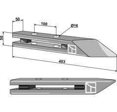 Bison-Scharspitze - Linke Ausführung - passend zu CW650.017200