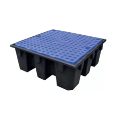 Bac de rétention carré 450L caillebotis plastique PEHD | GENERIQUE