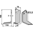 Fräsmesser Links 190 x 70 Tortella 12L Nachbau