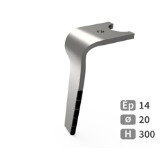 Dent de herse rotative Gauche plaquettes carbure, fixation rapide KUHN K2500071 adaptable