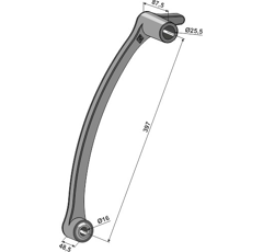 Arm für Rollenstriegel mit langer Nabe - 2555117 | Yetter - Nachbau