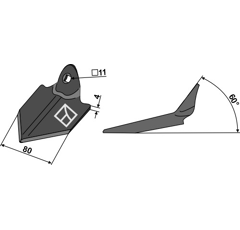 Reja binadora 80 x 4 mm para escardador EINBÖCK 15.263.01 adaptable - BlackSteel©