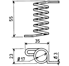 Ressort de torsion pour faneuse PEZET VGPZ171 adaptable